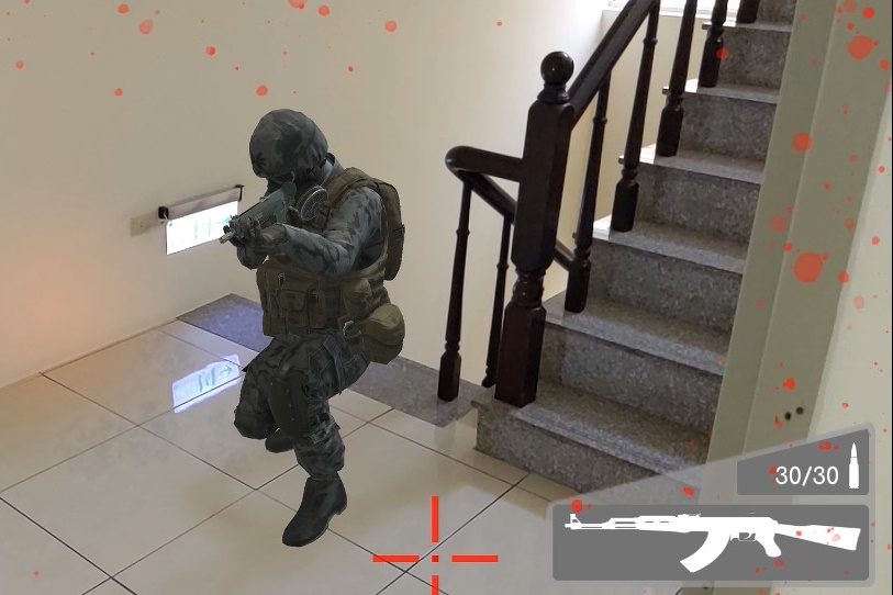 作品「虛實模擬戰」實際AR畫面